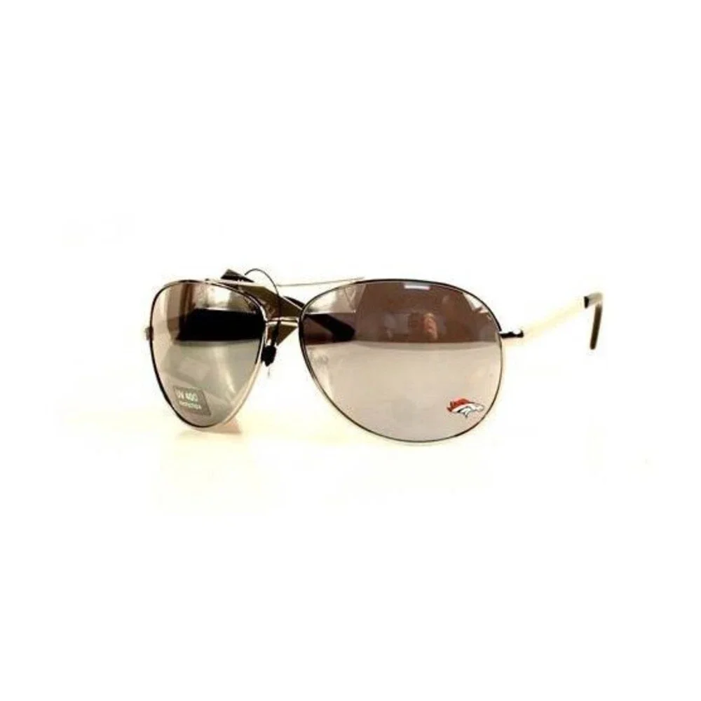 Denver Broncos NFL Sunglasses Aviator Unisex UV 400 Protection Silver Frame